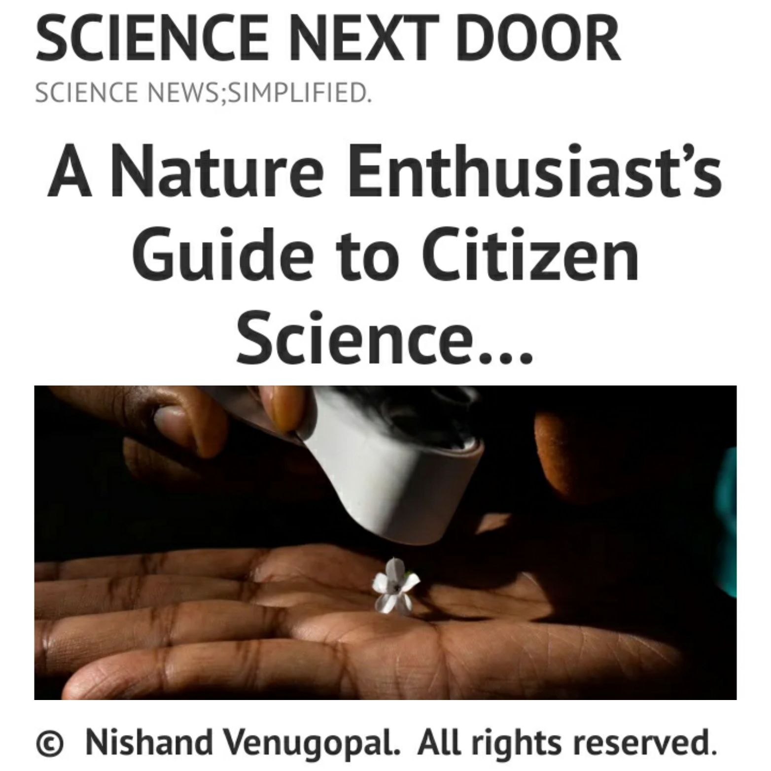 Citizen Science, Nature